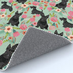 Scottish Terrier florals pattern dog breed dog art pet portraits pet friendly scottie gifts Rug Gallery Image 4