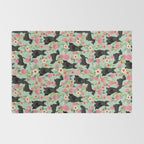 Scottish Terrier florals pattern dog breed dog art pet portraits pet friendly scottie gifts Rug Gallery Image 2