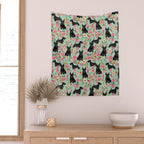 Scottish Terrier florals pattern dog breed dog art pet portraits pet friendly scottie gifts Wall Tapestry Gallery Image 2