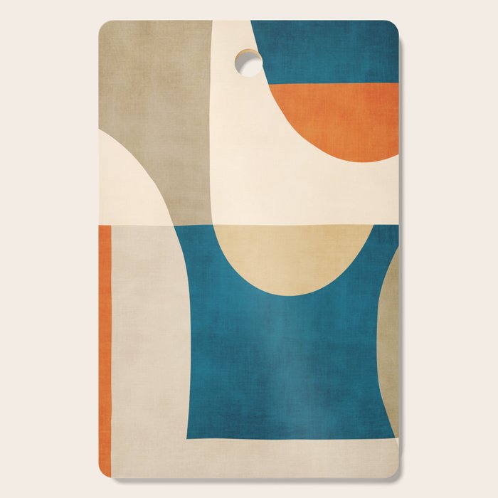 Navy Orange Beige Modern Design Art Work Cutting Board Gallery Image 1