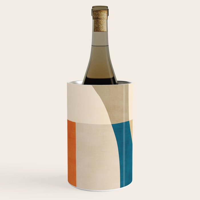 Navy Orange Beige Modern Design Art Work Wine Chiller Gallery Image 2