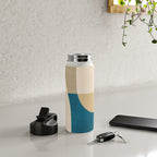 Navy Orange Beige Modern Design Art Work Water Bottle Gallery Image 4