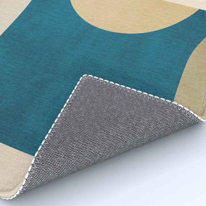 Navy Orange Beige Modern Design Art Work Rug Gallery Image 4