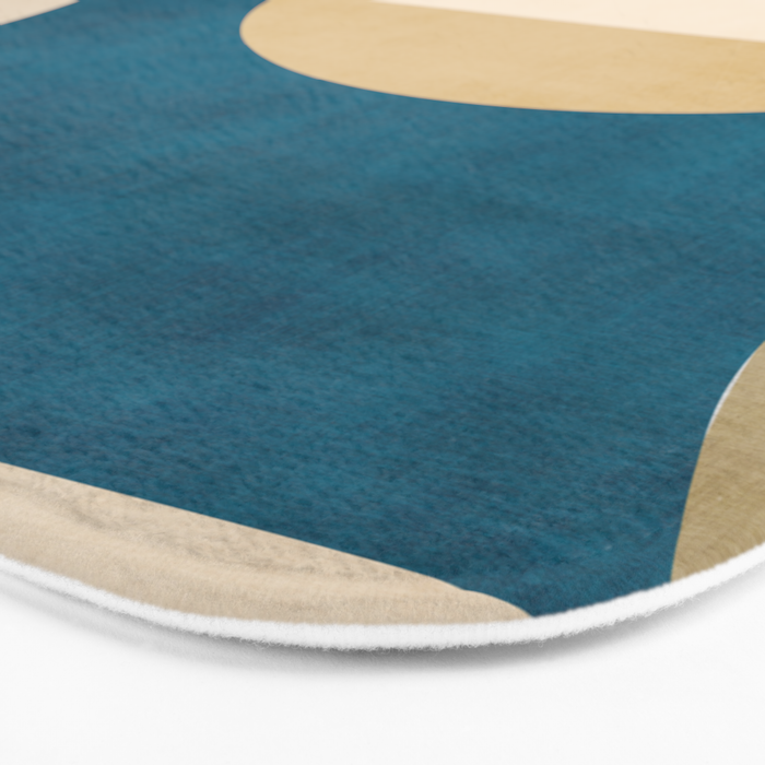 Navy Orange Beige Modern Design Art Work Bath Mat Gallery Image 3