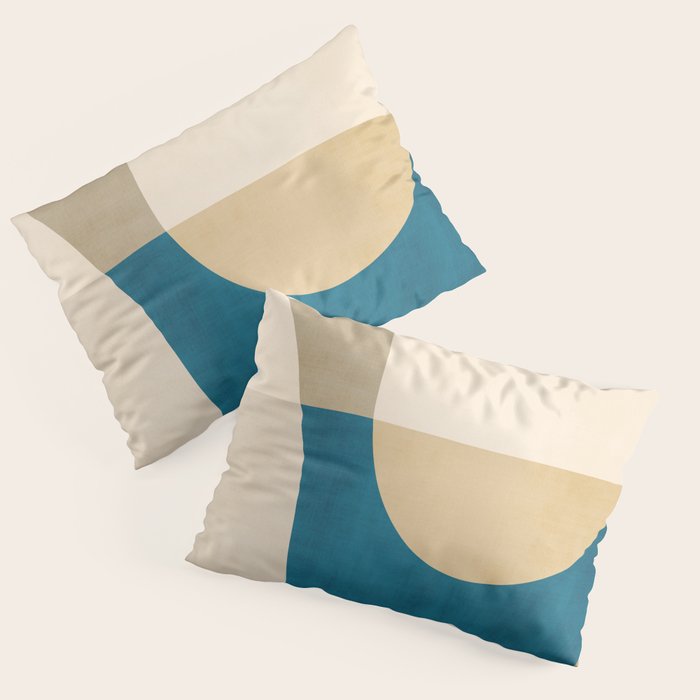 Navy Orange Beige Modern Design Art Work Pillow Sham Gallery Image 3
