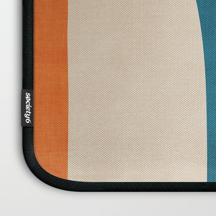Navy Orange Beige Modern Design Art Work Laptop Sleeve Gallery Image 3