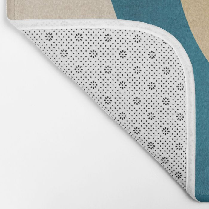 Navy Orange Beige Modern Design Art Work Bath Mat Gallery Image 2