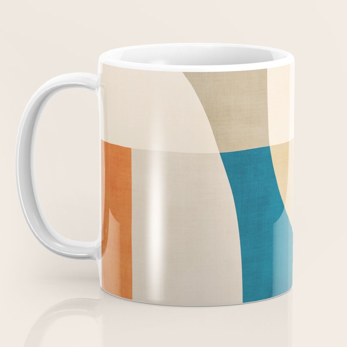 Navy Orange Beige Modern Design Art Work Coffee Mug Gallery Image 3