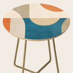 Navy Orange Beige Modern Design Art Work Side Table Gallery Image 2