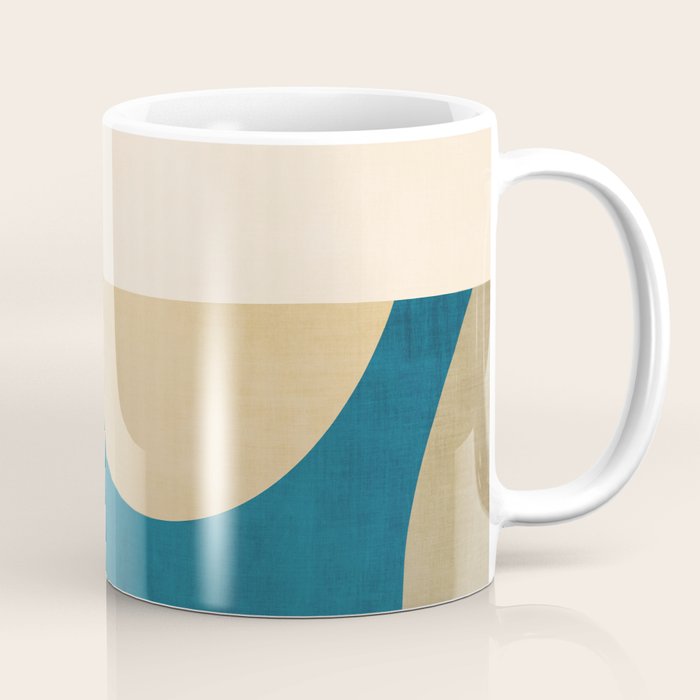 Navy Orange Beige Modern Design Art Work Coffee Mug Gallery Image 1