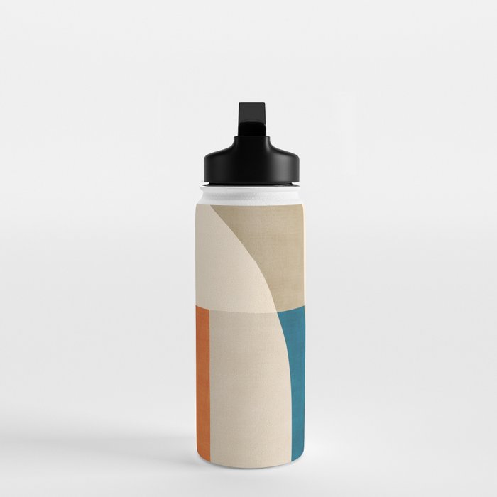 Navy Orange Beige Modern Design Art Work Water Bottle Gallery Image 3