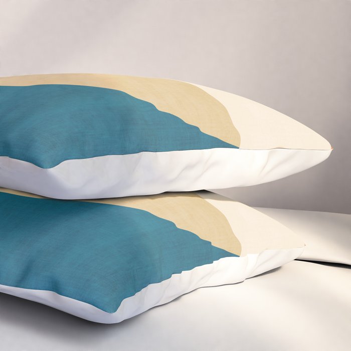 Navy Orange Beige Modern Design Art Work Pillow Sham Gallery Image 3
