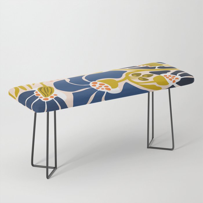 Modern floral illustration; Backyard flower Bench Gallery Image 1