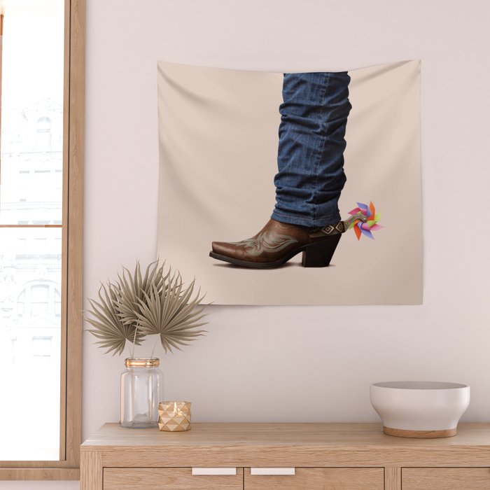 Funny Cowboy  Wall Tapestry Gallery Image 2