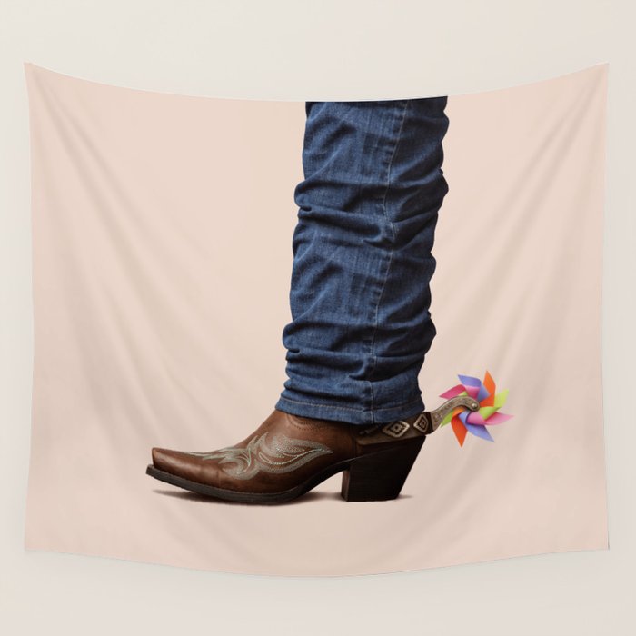 Funny Cowboy  Wall Tapestry Gallery Image 1