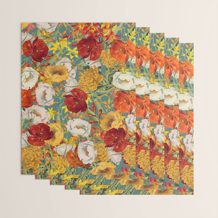 Vintage Poppy Floral Wrapping Paper Gallery Image 3