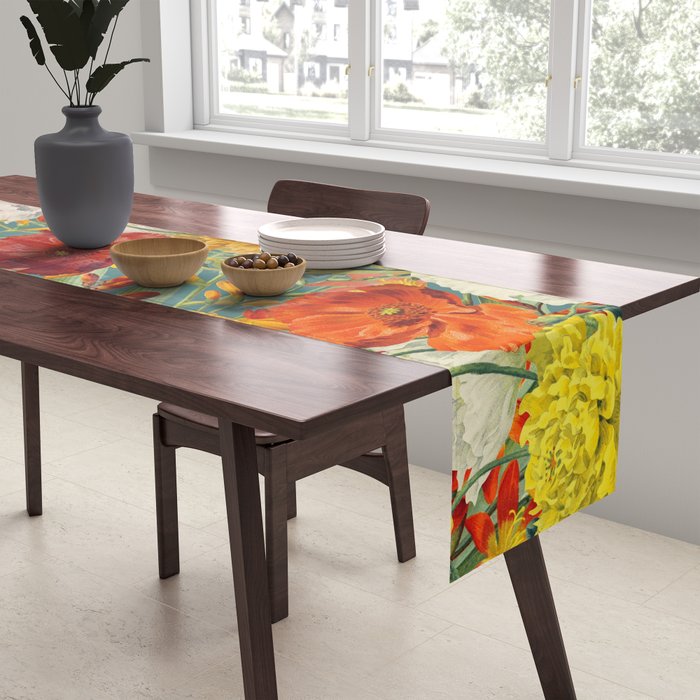Vintage Poppy Floral Table Runner Gallery Image 2
