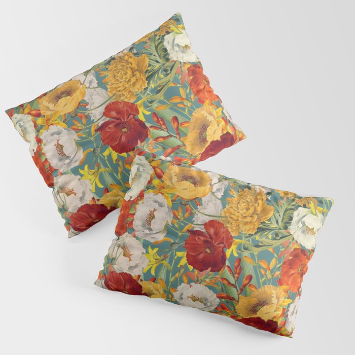 Vintage Poppy Floral Pillow Sham Gallery Image 1