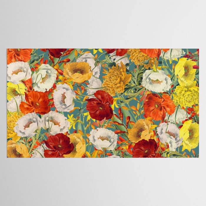 Vintage Poppy Floral Tablecloth Gallery Image 2