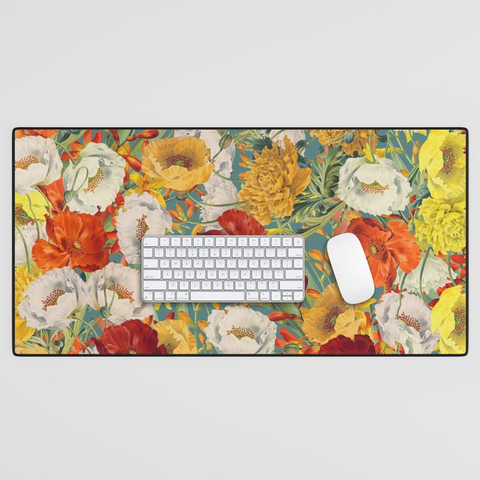 Vintage Poppy Floral Desk Mat Gallery Image 1