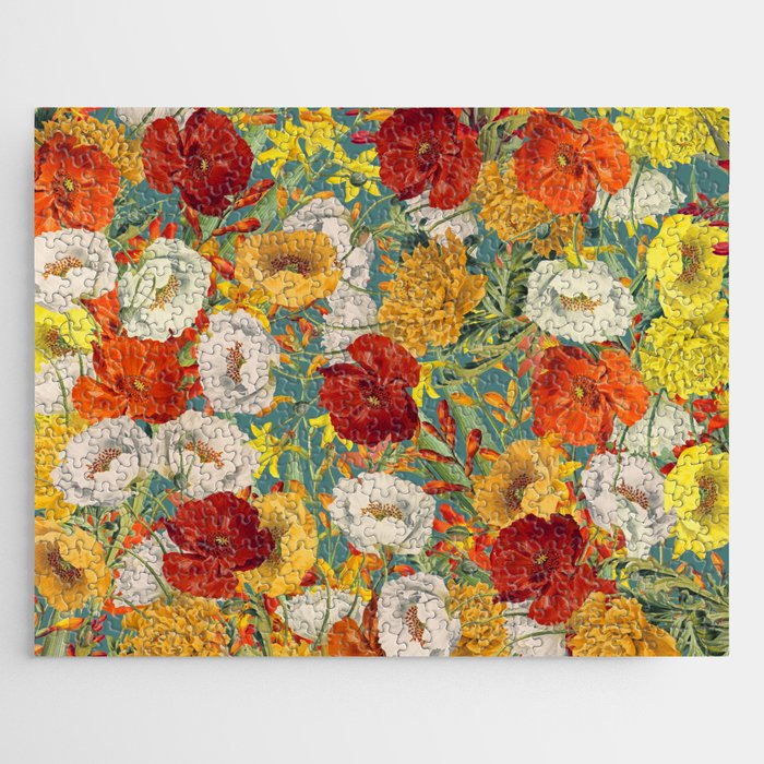 Vintage Poppy Floral Jigsaw Puzzle Gallery Image 1