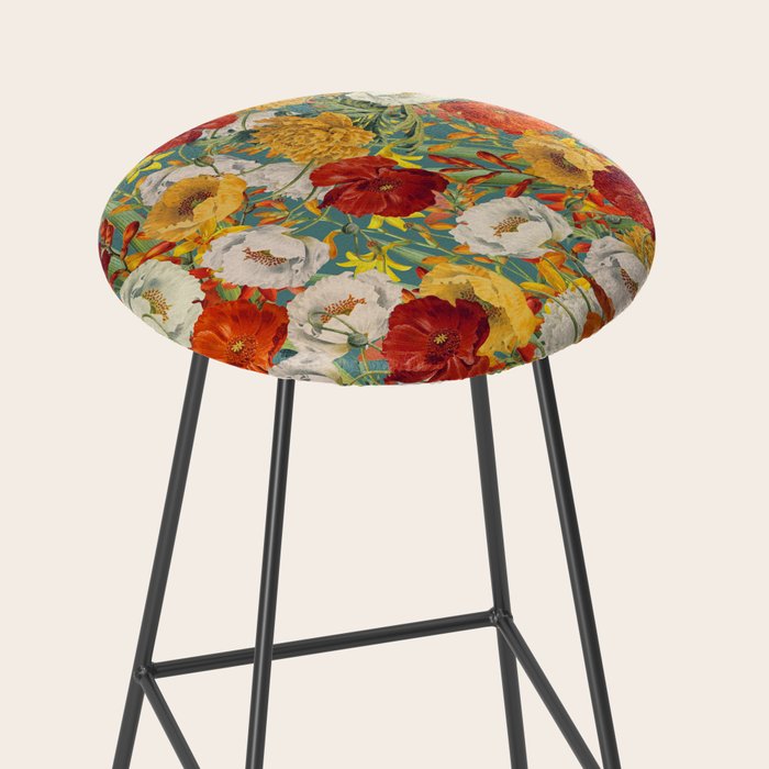 Vintage Poppy Floral Stool Gallery Image 2