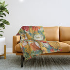 Vintage Poppy Floral Throw Blanket Gallery Image 1