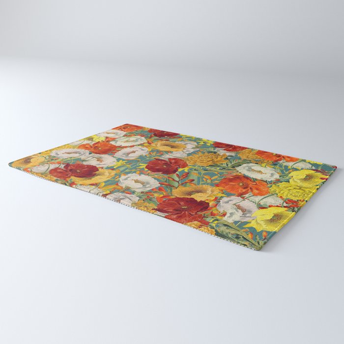 Vintage Poppy Floral Rug Gallery Image 3