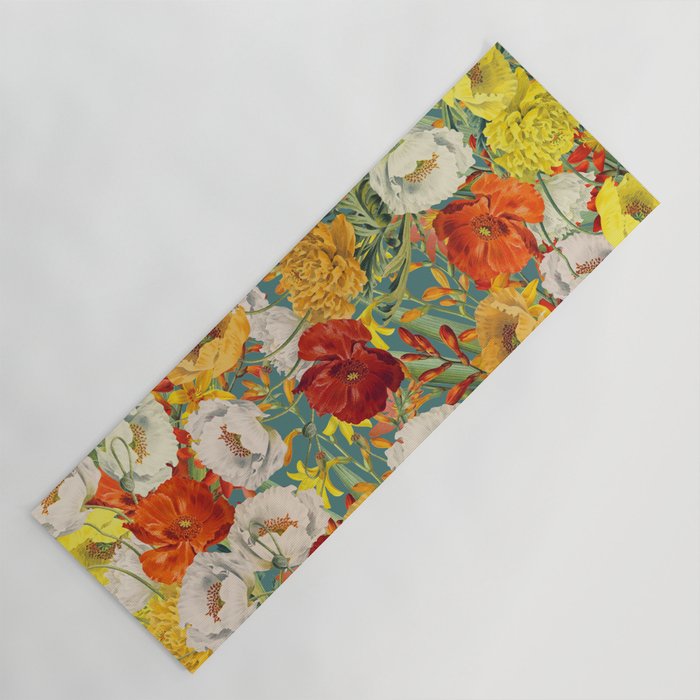 Vintage Poppy Floral Yoga Mat Gallery Image 1