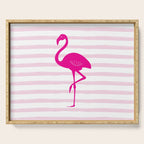 Flamingo & Stripes - Blush Hot Pink Serving Tray Gallery Image 1