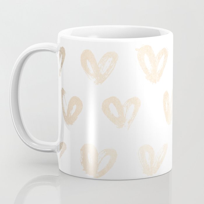 Luxe Gold Hearts on White Coffee Mug Gallery Image 3