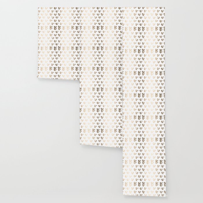 Luxe Gold Hearts on White Wallpaper Gallery Image 3