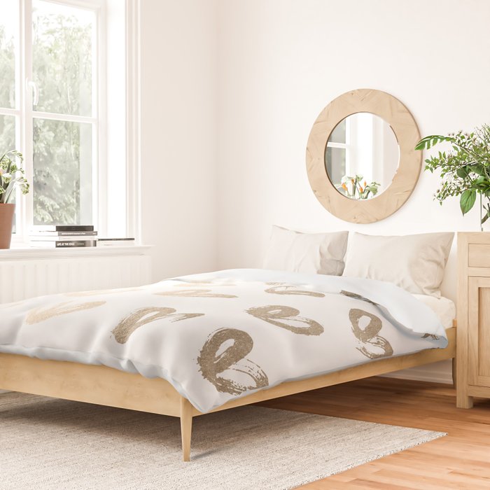 Luxe Gold Hearts on White Duvet Cover Gallery Image 2