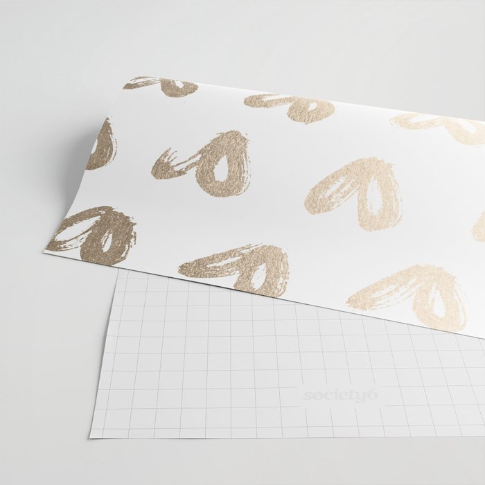Luxe Gold Hearts on White Wrapping Paper Gallery Image 2