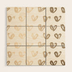 Luxe Gold Hearts on White Wood Wall Art Gallery Image 1