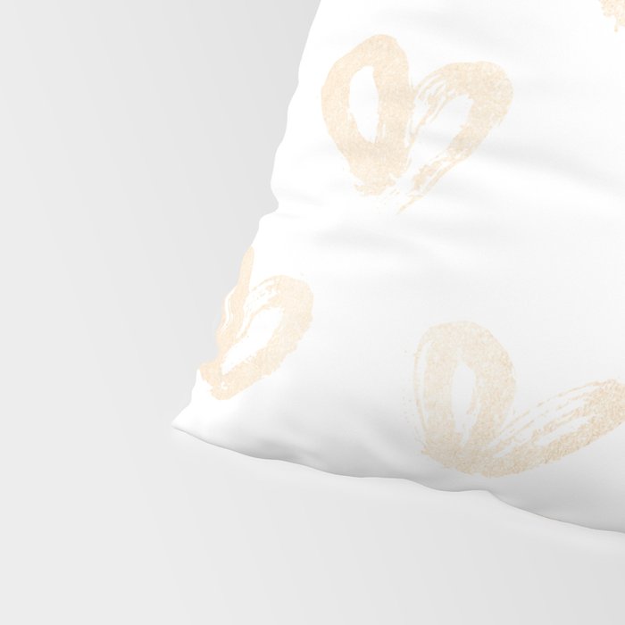 Luxe Gold Hearts on White Pillow Sham Gallery Image 4