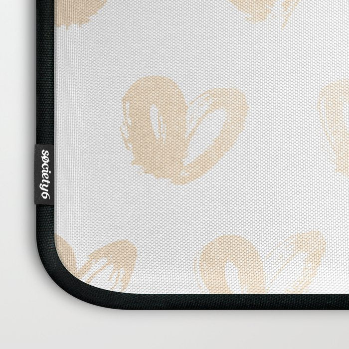 Luxe Gold Hearts on White Laptop Sleeve Gallery Image 3