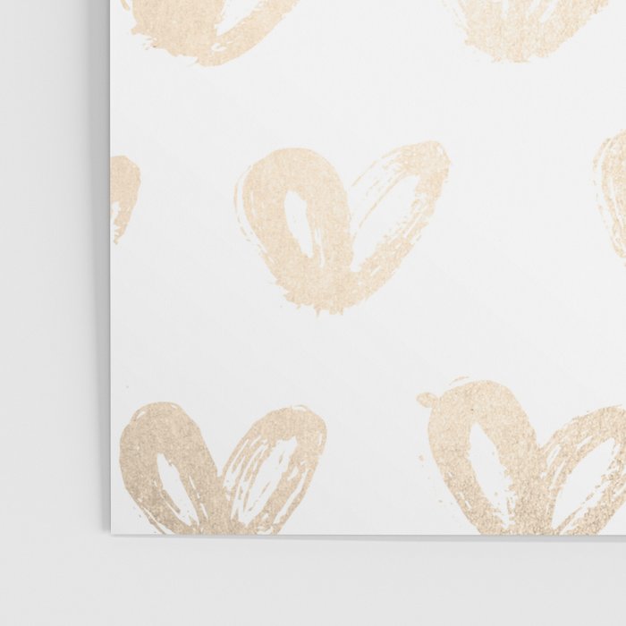 Luxe Gold Hearts on White Poster Gallery Image 3