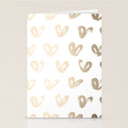 Luxe Gold Hearts on White Stationery Card Gallery Image 2