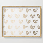 Luxe Gold Hearts on White Serving Tray Gallery Image 1