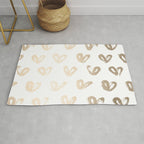 Luxe Gold Hearts on White Rug Gallery Image 1