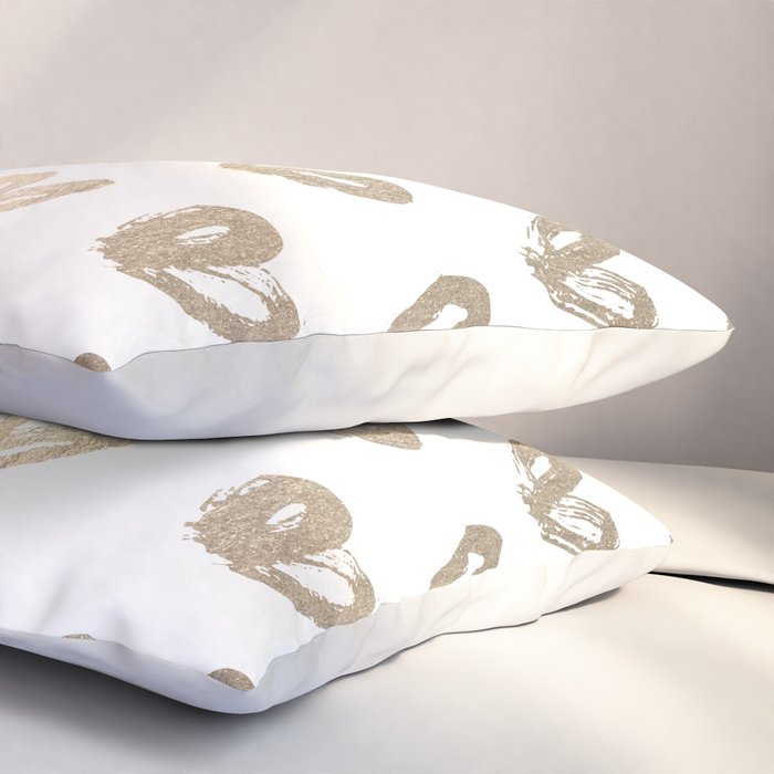 Luxe Gold Hearts on White Pillow Sham Gallery Image 3