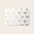 Luxe Gold Hearts on White Bath Mat Gallery Image 1
