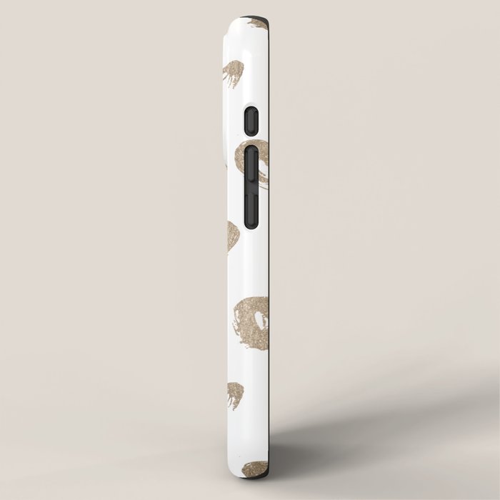 Luxe Gold Hearts on White iPhone Case Gallery Image 2