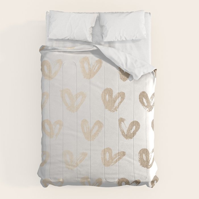 Luxe Gold Hearts on White Comforter Gallery Image 6