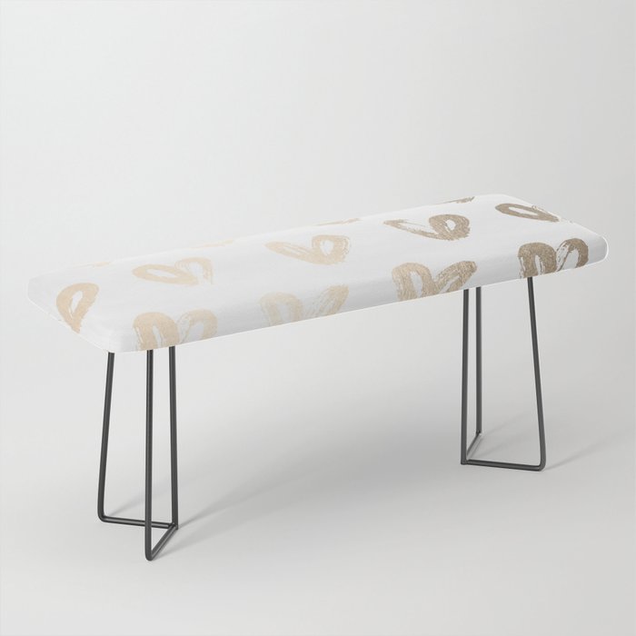 Luxe Gold Hearts on White Bench Gallery Image 1