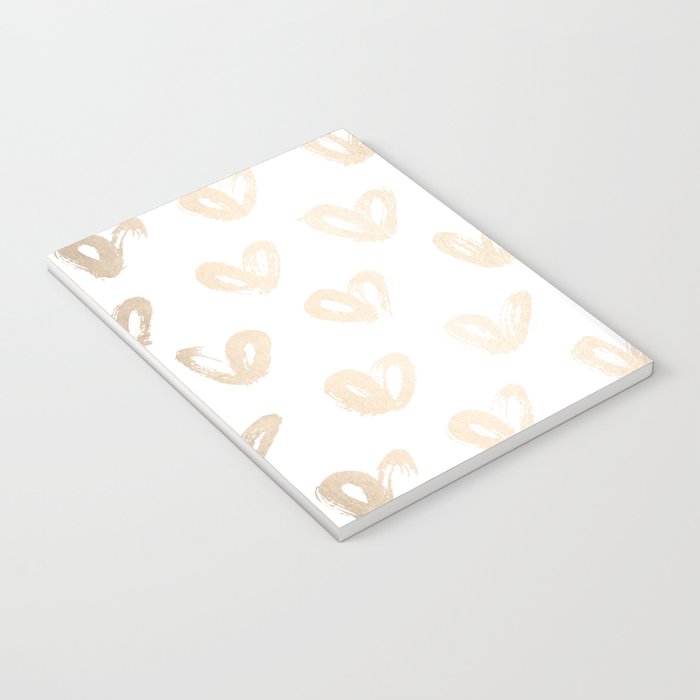 Luxe Gold Hearts on White Notebook Gallery Image 3