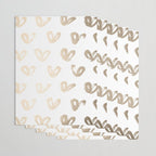 Luxe Gold Hearts on White Wrapping Paper Gallery Image 3