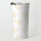 Luxe Gold Hearts on White Travel Mug Gallery Image 3