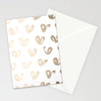 Luxe Gold Hearts on White Stationery Card Gallery Image 2